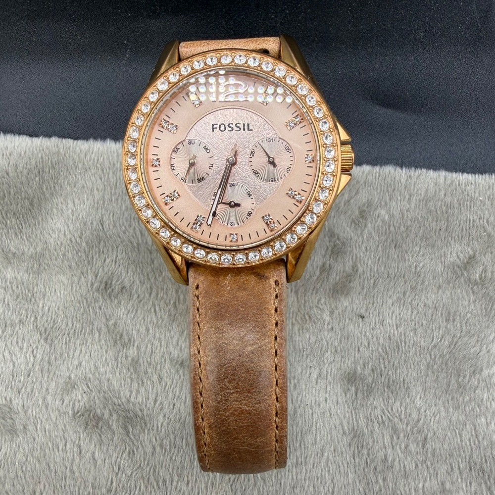 Vintage Fossil Watch Riley Women's Rose Gold Tone UNTESTED‎
